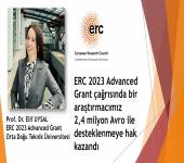 ERC 2023 ADVANCED GRANT ÇAĞRISI KAPSAMINDA BİR ARAŞTIRMACIMIZ 2,4 MİLYON AVRO İLE DESTEKLENMEYE HAK KAZANDI