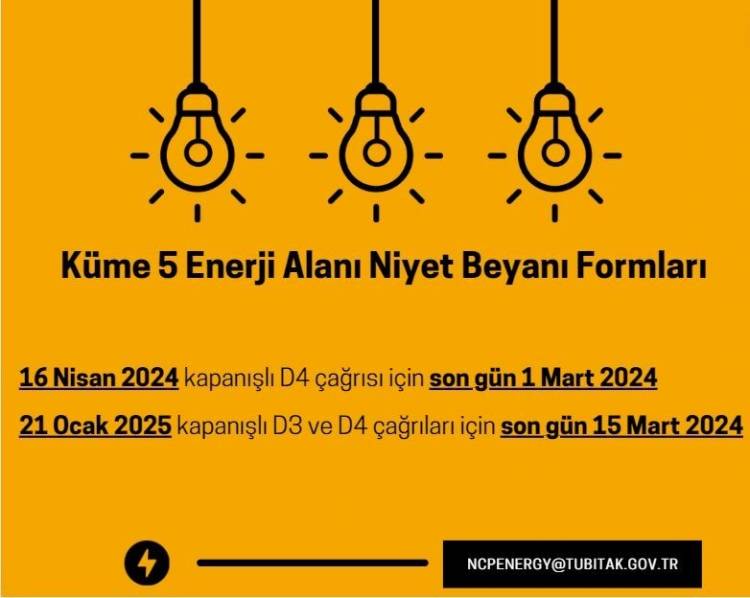 KÜME 5 ENERJİ ALANI NİYET BEYANI FORMLARI TOPLANIYOR