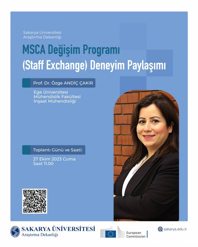 MSCA DEĞİŞİM PROGRAMI (STAFF EXCHANGE) DENEYİM PAYLAŞIMI ETKİNLİĞİ - ÇEVRİMİÇİ