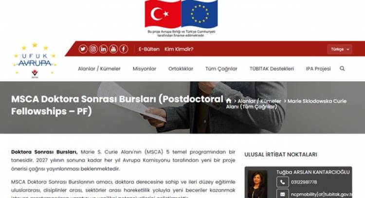 UFUK AVRUPA MARİE S. CURİE ALANI DOKTORA SONRASI BURSLARI ÇAĞRISI AÇILDI